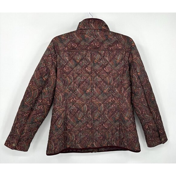 barn jacket coat puffer paisley outerwear fall autumn colorful M - Picture 5 of 7